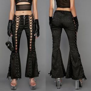 NWT Poster Grl Lace Up Bell Bottoms